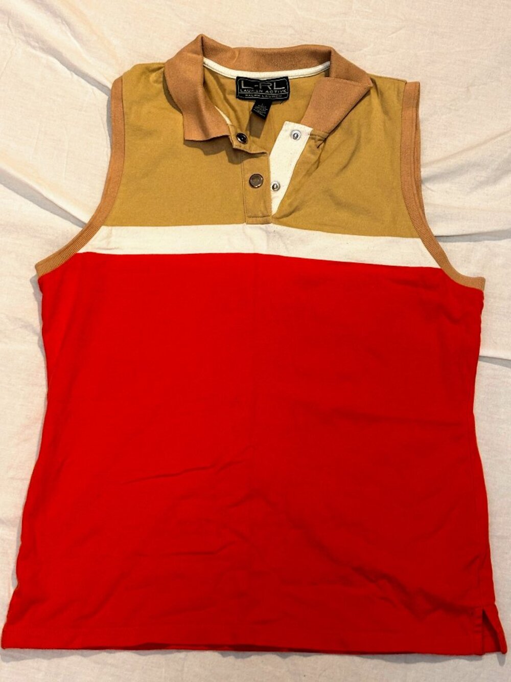 Lauren Ralph Lauren Active Women's Sleeveless Polo Shirt Vintage Size Large